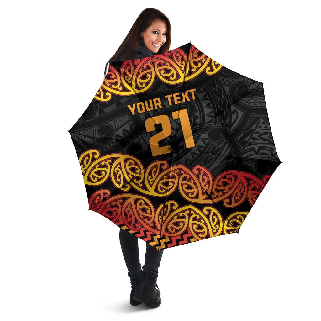 New Zealand Rugby Pacific Custom Umbrella Rangatira Maori Kowhaiwhai Pattern - Polynesian Pride