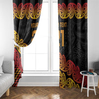 New Zealand Rugby Pacific Custom Window Curtain Rangatira Maori Kowhaiwhai Pattern
