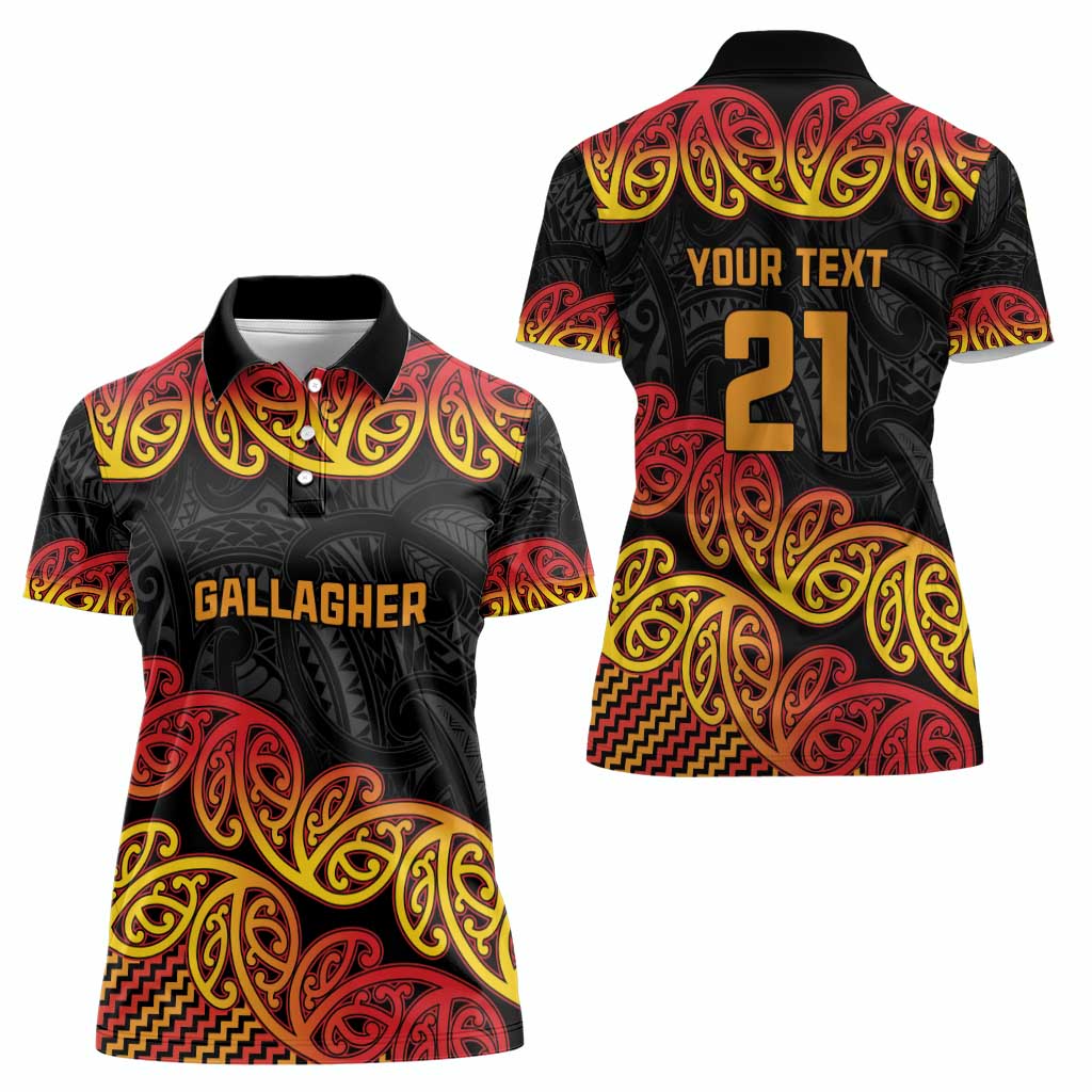 New Zealand Rugby Pacific Custom Women Polo Shirt Rangatira Maori Kowhaiwhai Pattern