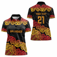 New Zealand Rugby Pacific Custom Women Polo Shirt Rangatira Maori Kowhaiwhai Pattern