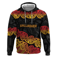 New Zealand Rugby Pacific Custom Zip Hoodie Rangatira Maori Kowhaiwhai Pattern