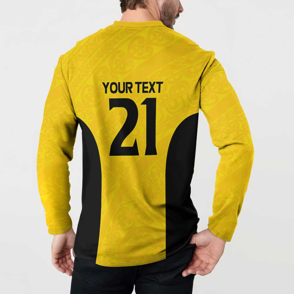 New Zealand Rugby Pacific Custom Button Sweatshirt Hau Awhiowhio Maori Tribal Tattoo