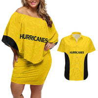 New Zealand Rugby Pacific Custom Couples Matching Off Shoulder Short Dress and Hawaiian Shirt Hau Awhiowhio Maori Tribal Tattoo