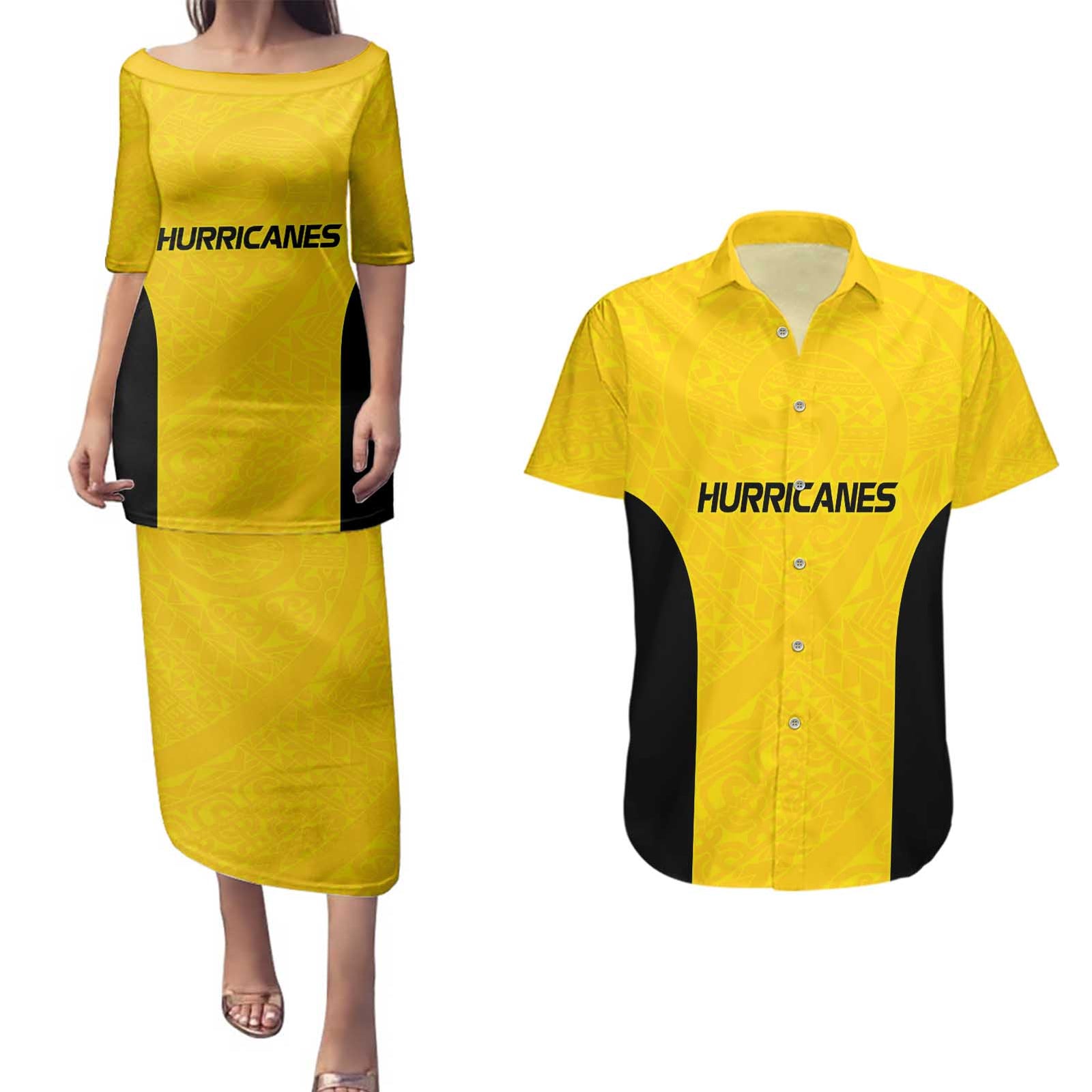 New Zealand Rugby Pacific Custom Couples Matching Puletasi and Hawaiian Shirt Hau Awhiowhio Maori Tribal Tattoo