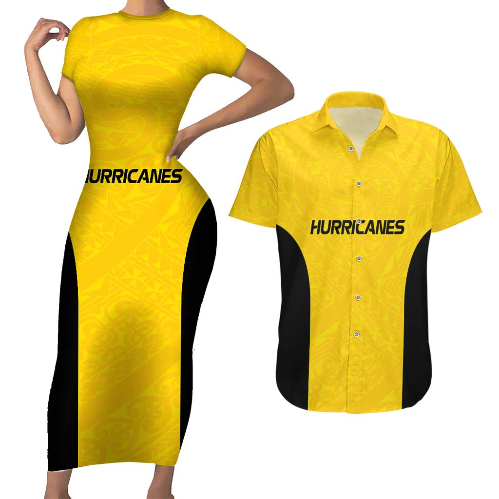 New Zealand Rugby Pacific Custom Couples Matching Short Sleeve Bodycon Dress and Hawaiian Shirt Hau Awhiowhio Maori Tribal Tattoo