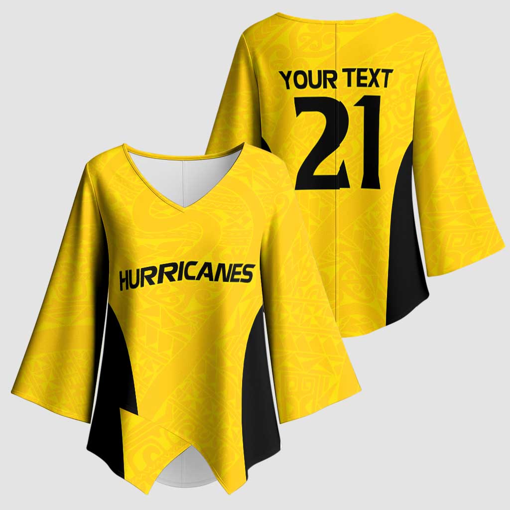 New Zealand Rugby Pacific Custom Kimono Sleeve Blouse Hau Awhiowhio Maori Tribal Tattoo - Polynesian Pride