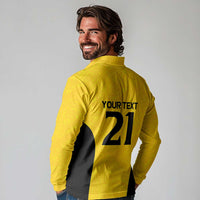 New Zealand Rugby Pacific Custom Long Sleeve Polo Shirt Hau Awhiowhio Maori Tribal Tattoo