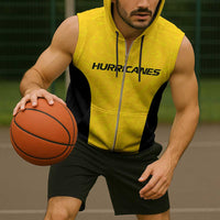 New Zealand Rugby Pacific Custom Sleeveless Zip Hoodie Hau Awhiowhio Maori Tribal Tattoo - Polynesian Pride