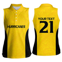 New Zealand Rugby Pacific Custom Women Sleeveless Polo Shirt Hau Awhiowhio Maori Tribal Tattoo