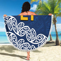 New Zealand Rugby Pacific Custom Beach Blanket Kahupeka Maori Kowhaiwhai Pattern