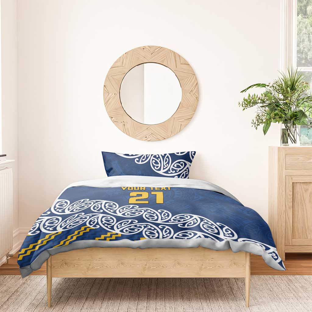 New Zealand Rugby Pacific Custom Bedding Set Kahupeka Maori Kowhaiwhai Pattern