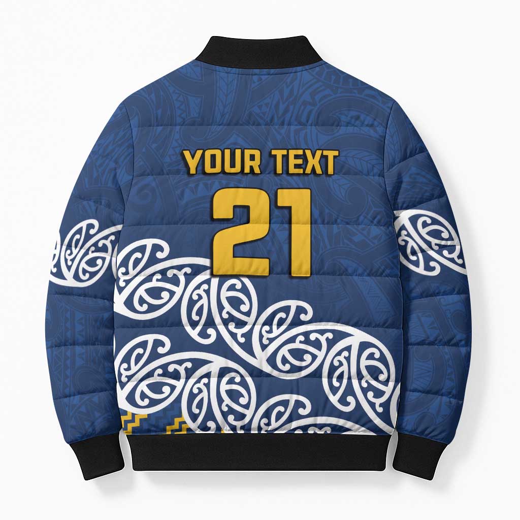 New Zealand Rugby Pacific Custom Bomber Puffer Jacket Kahupeka Maori Kowhaiwhai Pattern - Polynesian Pride