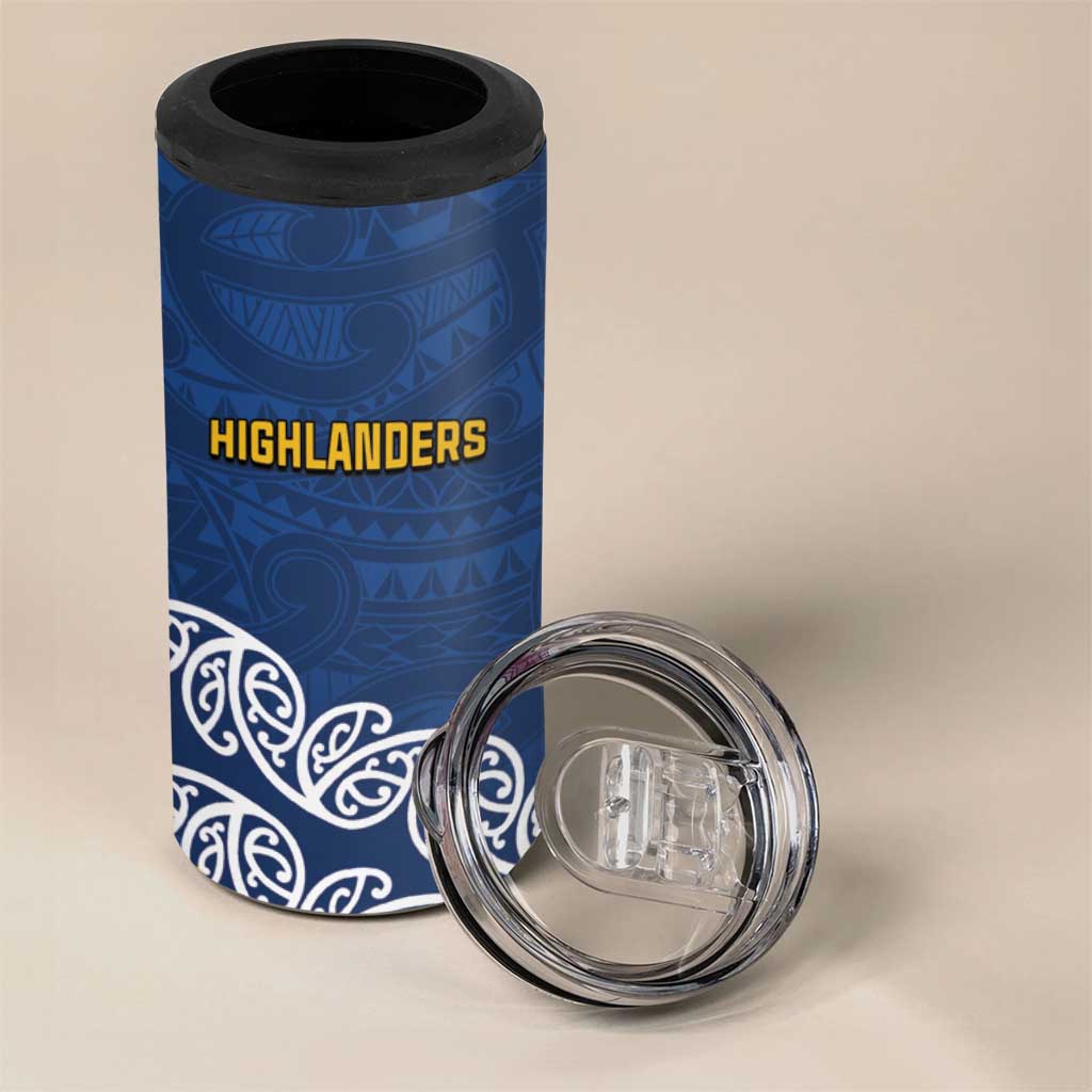 New Zealand Rugby Pacific Custom 4 in 1 Can Cooler Tumbler Kahupeka Maori Kowhaiwhai Pattern