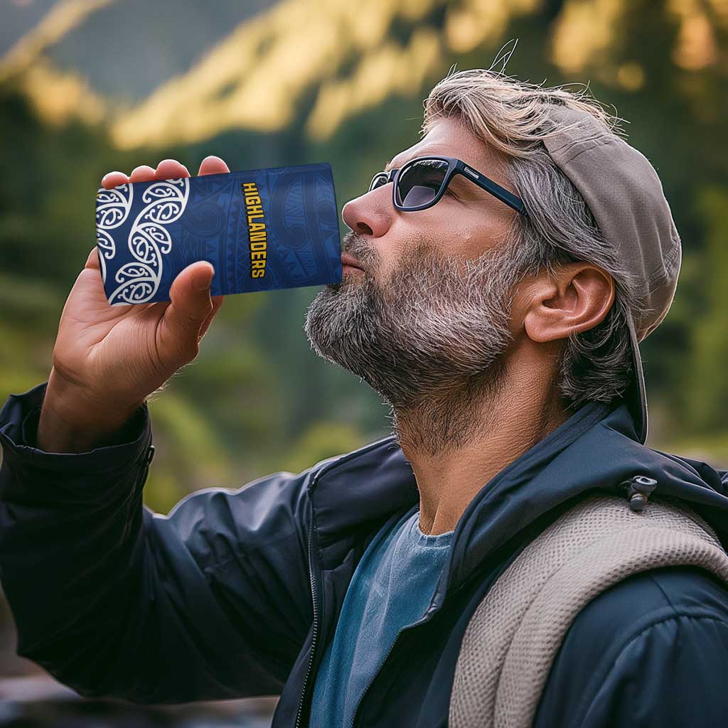 New Zealand Rugby Pacific Custom 4 in 1 Can Cooler Tumbler Kahupeka Maori Kowhaiwhai Pattern