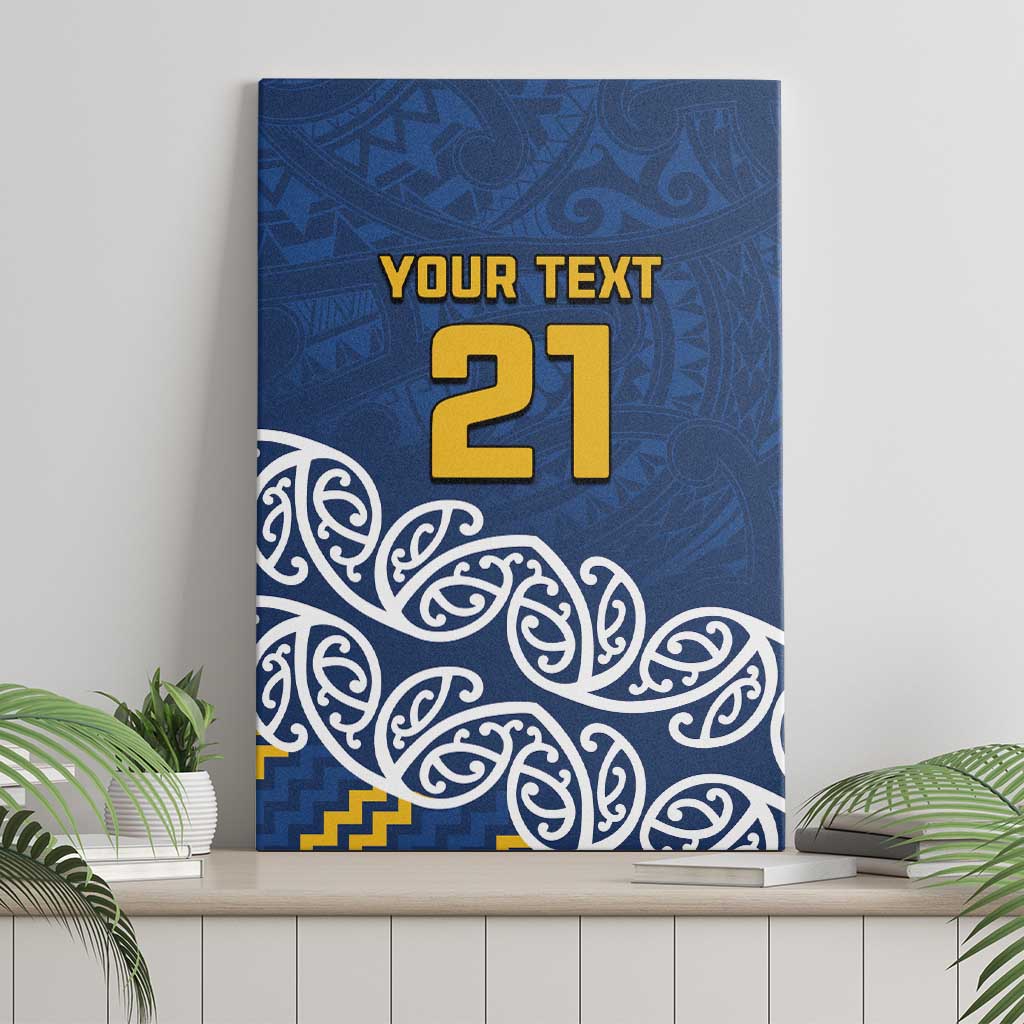 New Zealand Rugby Pacific Custom Canvas Wall Art Kahupeka Maori Kowhaiwhai Pattern