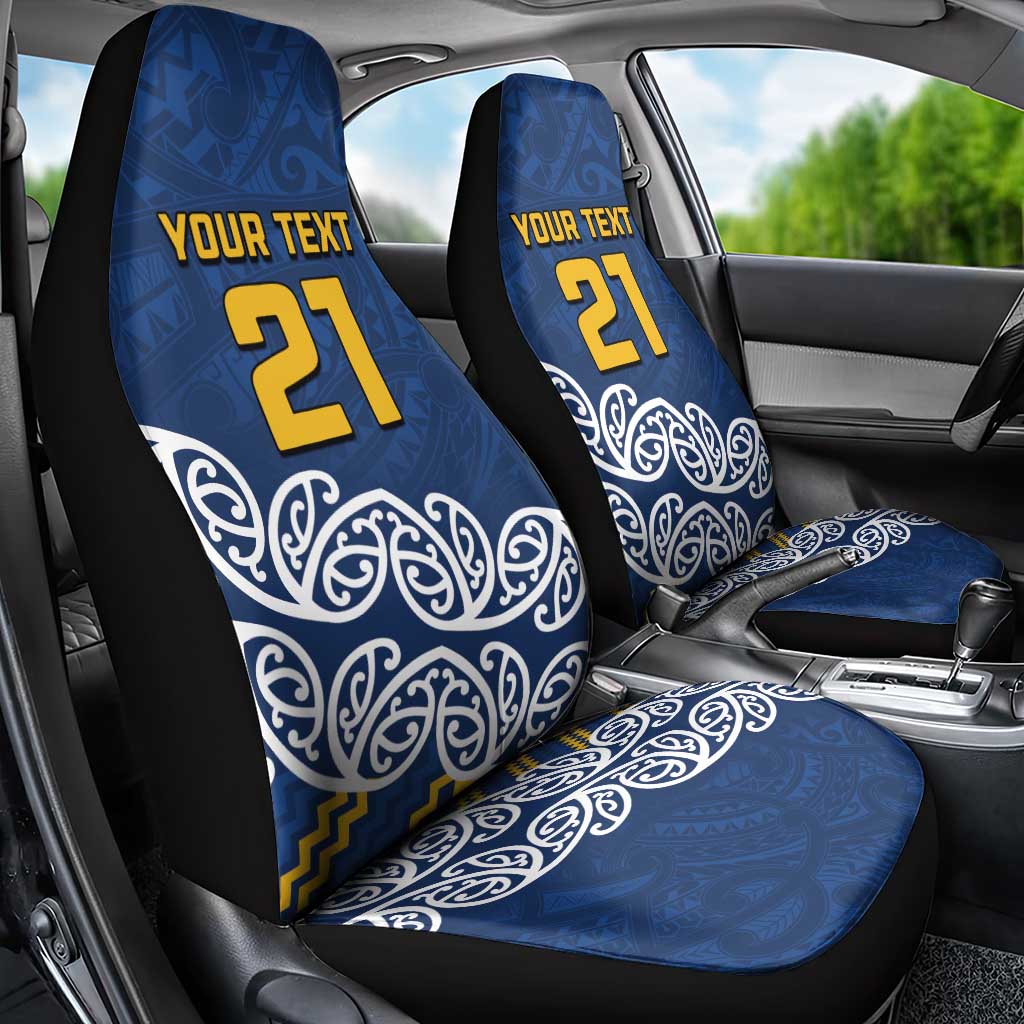 New Zealand Rugby Pacific Custom Car Seat Cover Kahupeka Maori Kowhaiwhai Pattern