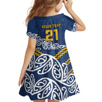 New Zealand Rugby Pacific Custom Family Matching Short Sleeve Bodycon Dress and Hawaiian Shirt Kahupeka Maori Kowhaiwhai Pattern