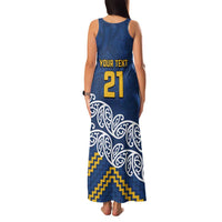 New Zealand Rugby Pacific Custom Family Matching Tank Maxi Dress and Hawaiian Shirt Kahupeka Maori Kowhaiwhai Pattern