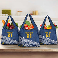 New Zealand Rugby Pacific Custom Grocery Bag Kahupeka Maori Kowhaiwhai Pattern