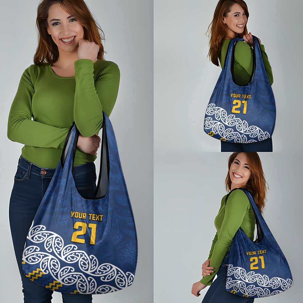 New Zealand Rugby Pacific Custom Grocery Bag Kahupeka Maori Kowhaiwhai Pattern