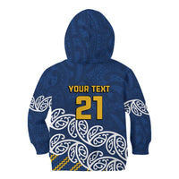 New Zealand Rugby Pacific Custom Kid Hoodie Kahupeka Maori Kowhaiwhai Pattern