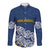 New Zealand Rugby Pacific Custom Long Sleeve Button Shirt Kahupeka Maori Kowhaiwhai Pattern