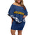 New Zealand Rugby Pacific Custom Off Shoulder Short Dress Kahupeka Maori Kowhaiwhai Pattern