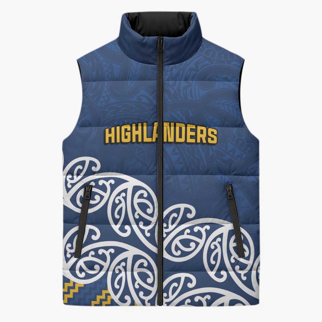 New Zealand Rugby Pacific Custom Sleeveless Puffer Jacket Kahupeka Maori Kowhaiwhai Pattern - Polynesian Pride