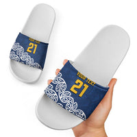 New Zealand Rugby Pacific Custom Slide Sandals Kahupeka Maori Kowhaiwhai Pattern - Polynesian Pride