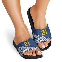 New Zealand Rugby Pacific Custom Slide Sandals Kahupeka Maori Kowhaiwhai Pattern - Polynesian Pride