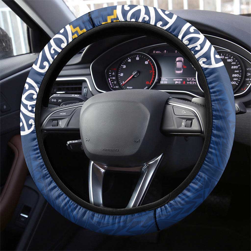 New Zealand Rugby Pacific Steering Wheel Cover Kahupeka Maori Kowhaiwhai Pattern