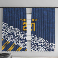 New Zealand Rugby Pacific Custom Window Curtain Kahupeka Maori Kowhaiwhai Pattern