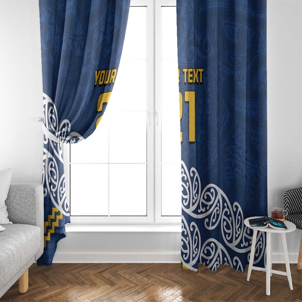 New Zealand Rugby Pacific Custom Window Curtain Kahupeka Maori Kowhaiwhai Pattern