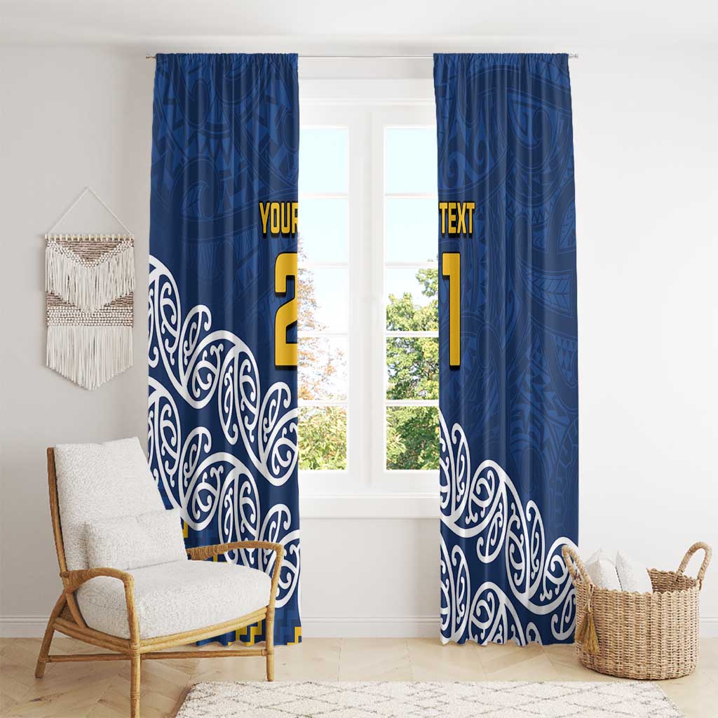 New Zealand Rugby Pacific Custom Window Curtain Kahupeka Maori Kowhaiwhai Pattern