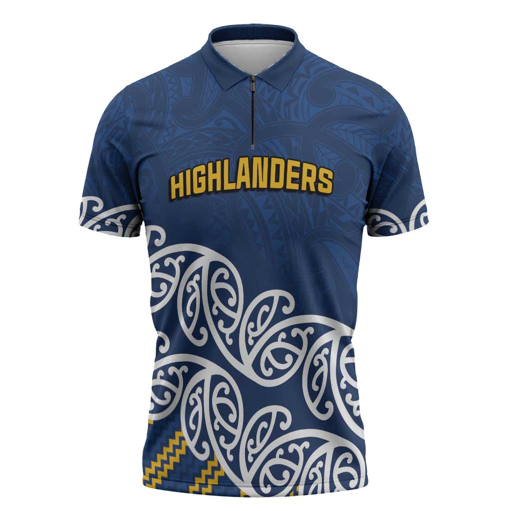 New Zealand Rugby Pacific Custom Zipper Polo Shirt Kahupeka Maori Kowhaiwhai Pattern - Polynesian Pride