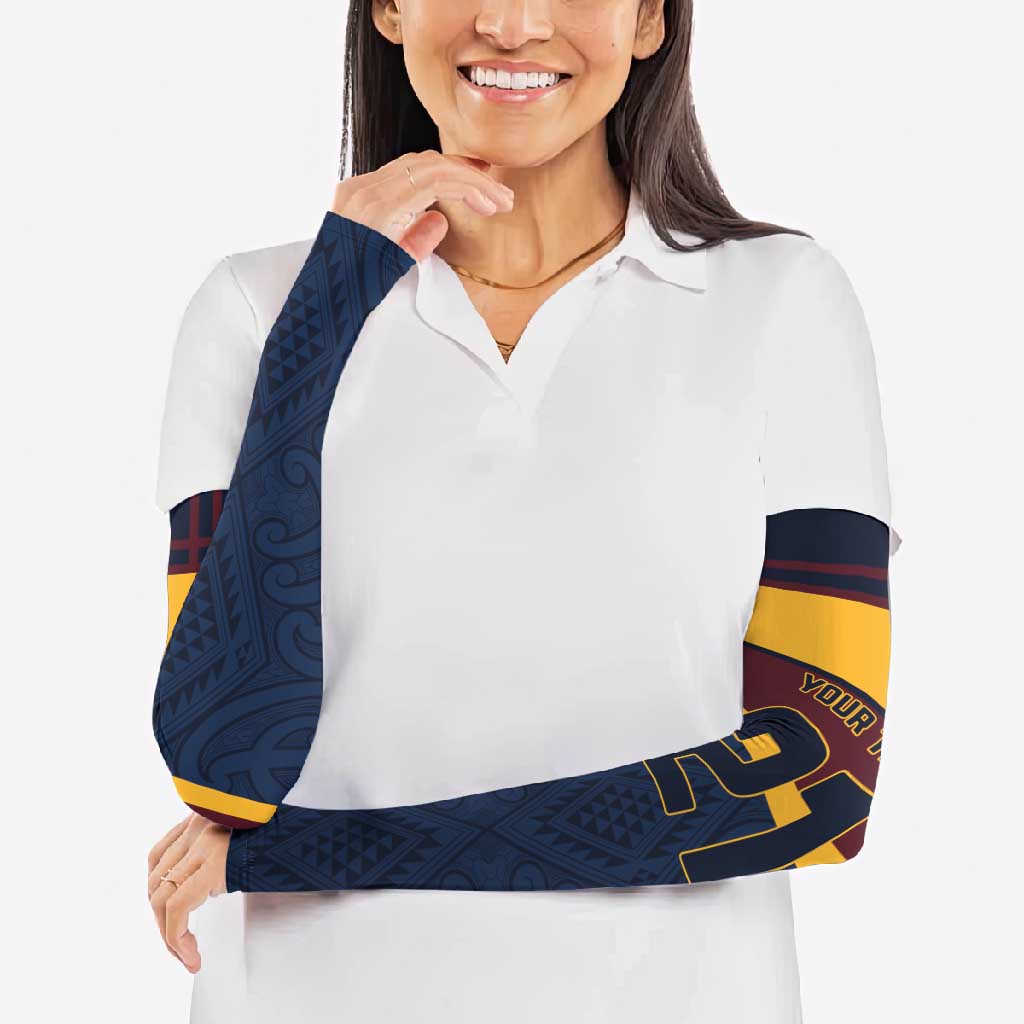 New Zealand Rugby Pacific Custom Arm Sleeves Kahupeka Retro 2025 Taniko Motif - Polynesian Pride