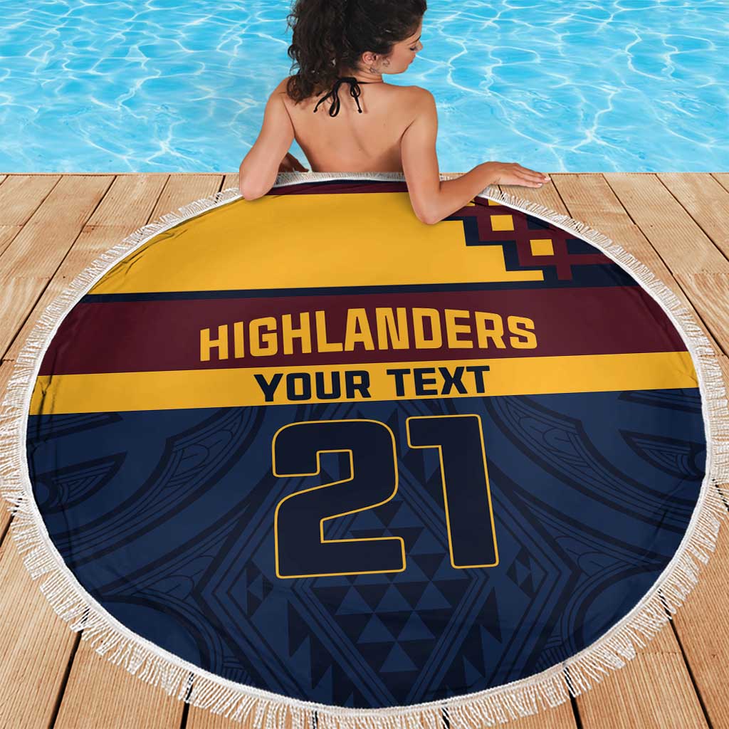 New Zealand Rugby Pacific Custom Beach Blanket Kahupeka Retro 2025 Taniko Motif