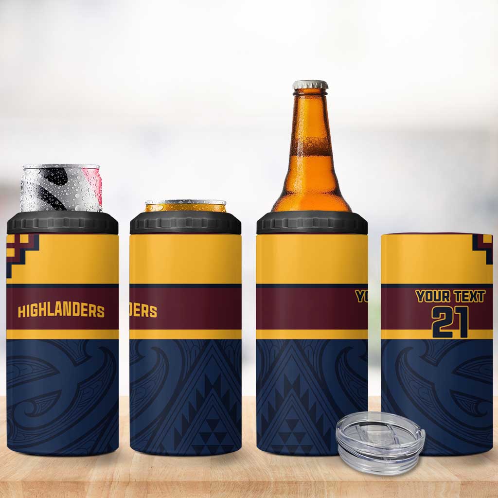 New Zealand Rugby Pacific Custom 4 in 1 Can Cooler Tumbler Kahupeka Retro 2025 Taniko Motif