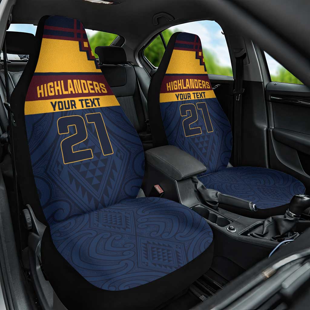 New Zealand Rugby Pacific Custom Car Seat Cover Kahupeka Retro 2025 Taniko Motif