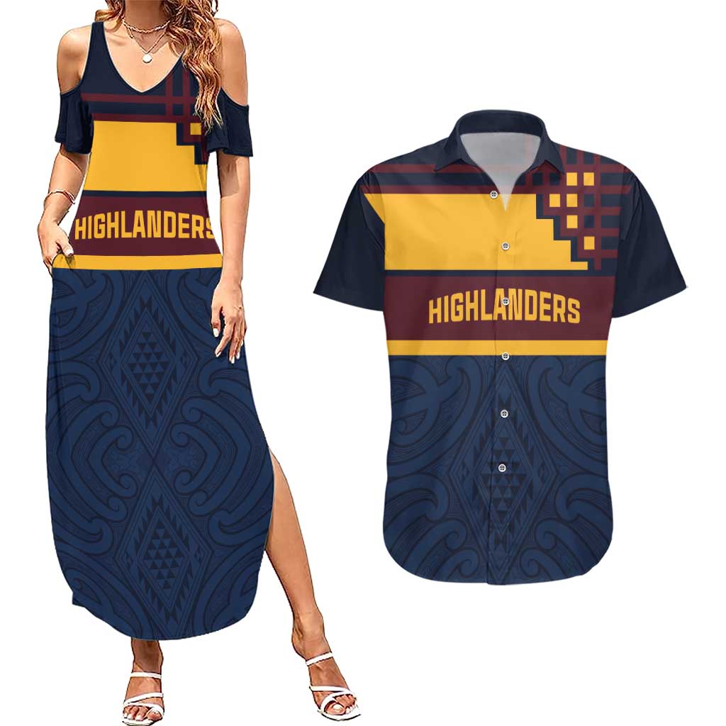 New Zealand Rugby Pacific Custom Couples Matching Summer Maxi Dress and Hawaiian Shirt Kahupeka Retro 2025 Taniko Motif