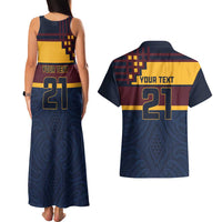 New Zealand Rugby Pacific Custom Couples Matching Tank Maxi Dress and Hawaiian Shirt Kahupeka Retro 2025 Taniko Motif