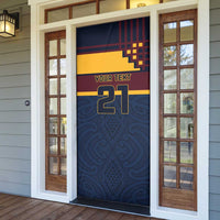 New Zealand Rugby Pacific Custom Door Cover Kahupeka Retro 2025 Taniko Motif - Polynesian Pride