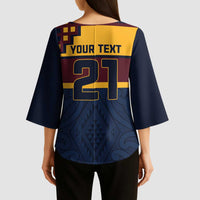 New Zealand Rugby Pacific Custom Kimono Sleeve Blouse Kahupeka Retro 2025 Taniko Motif - Polynesian Pride