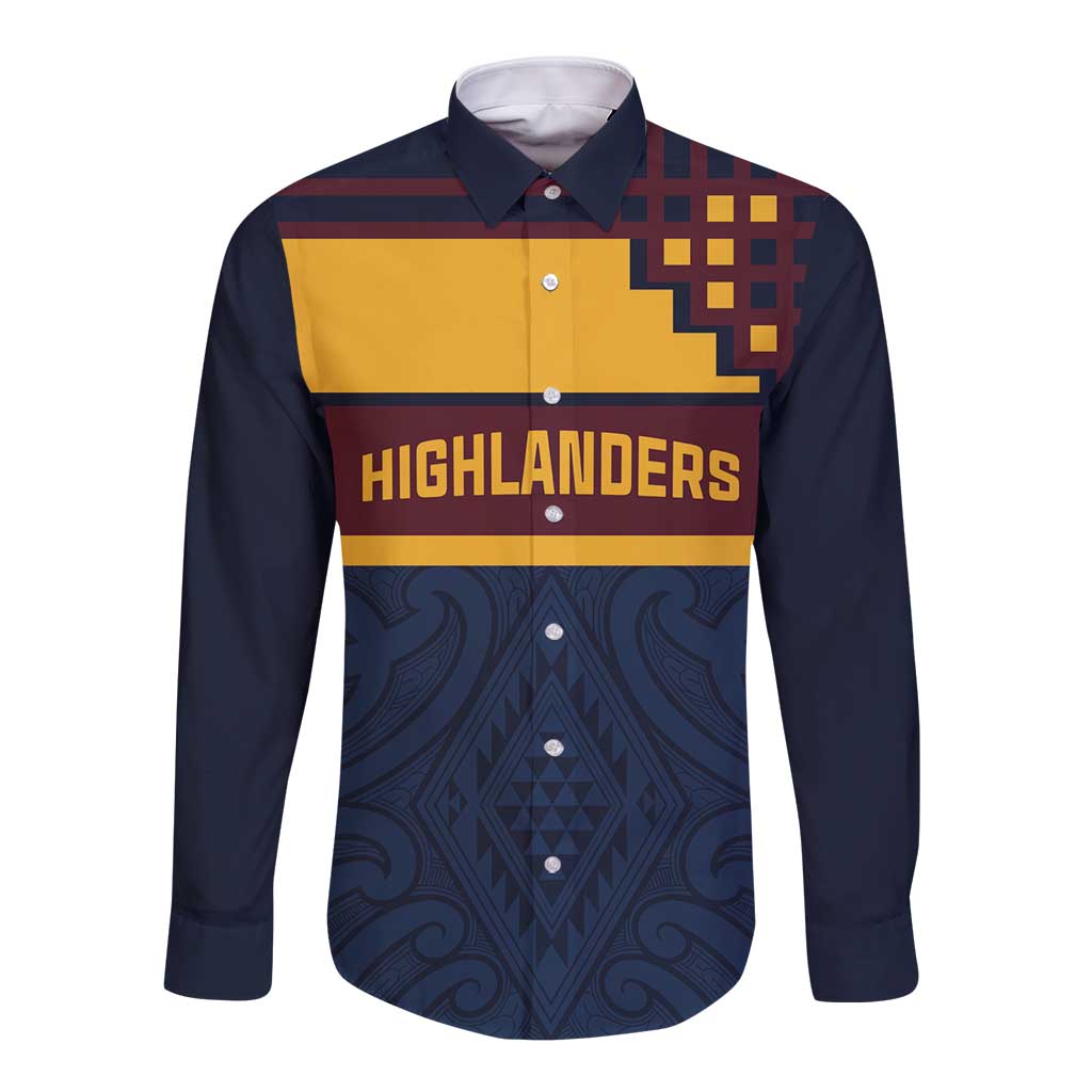 New Zealand Rugby Pacific Custom Long Sleeve Button Shirt Kahupeka Retro 2025 Taniko Motif