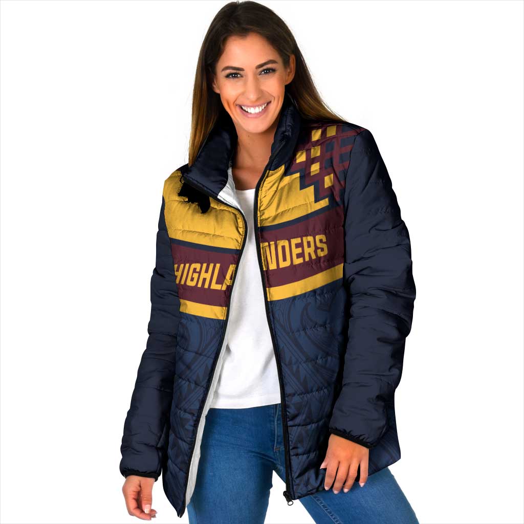 New Zealand Rugby Pacific Custom Padded Jacket Kahupeka Retro 2025 Taniko Motif - Polynesian Pride