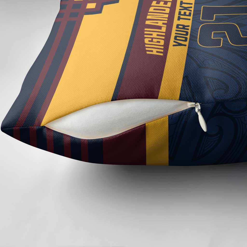 New Zealand Rugby Pacific Custom Pillow Cover Kahupeka Retro 2025 Taniko Motif - Polynesian Pride