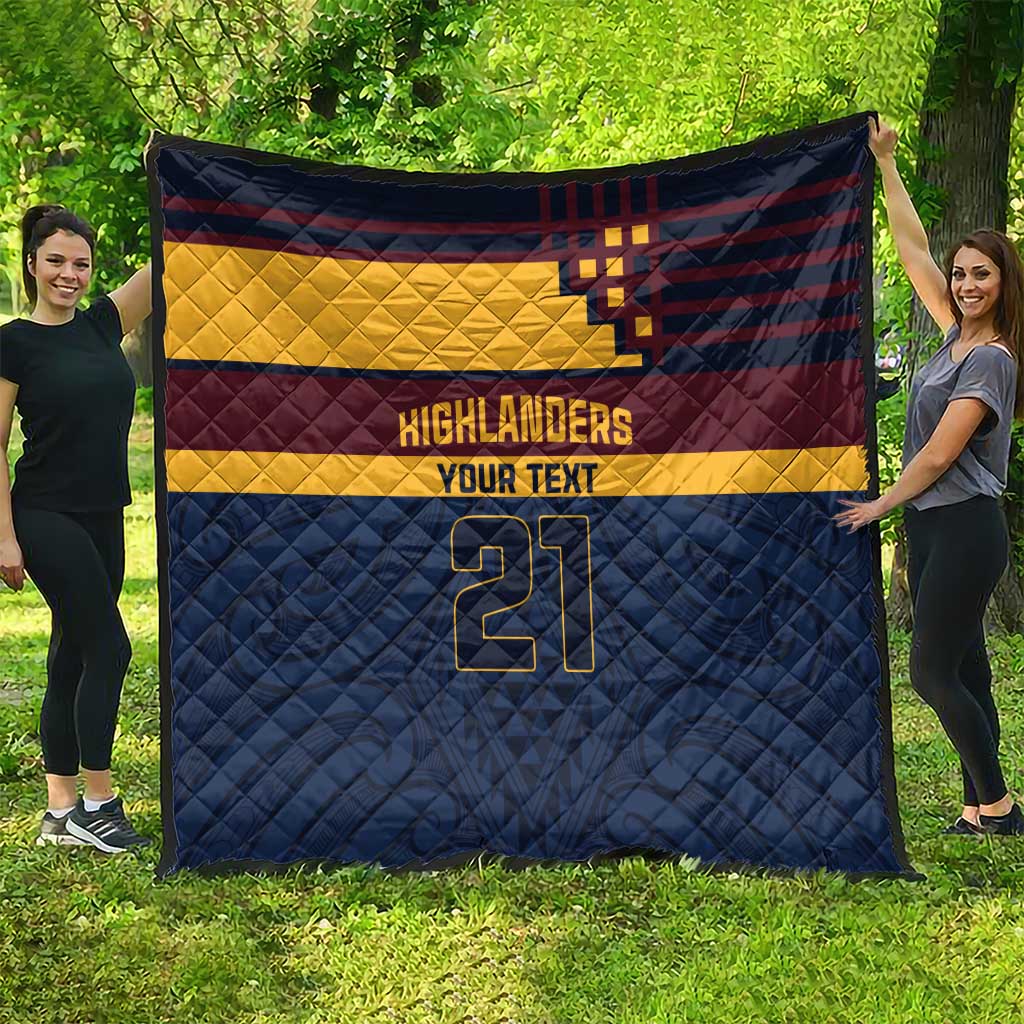 New Zealand Rugby Pacific Custom Quilt Kahupeka Retro 2025 Taniko Motif