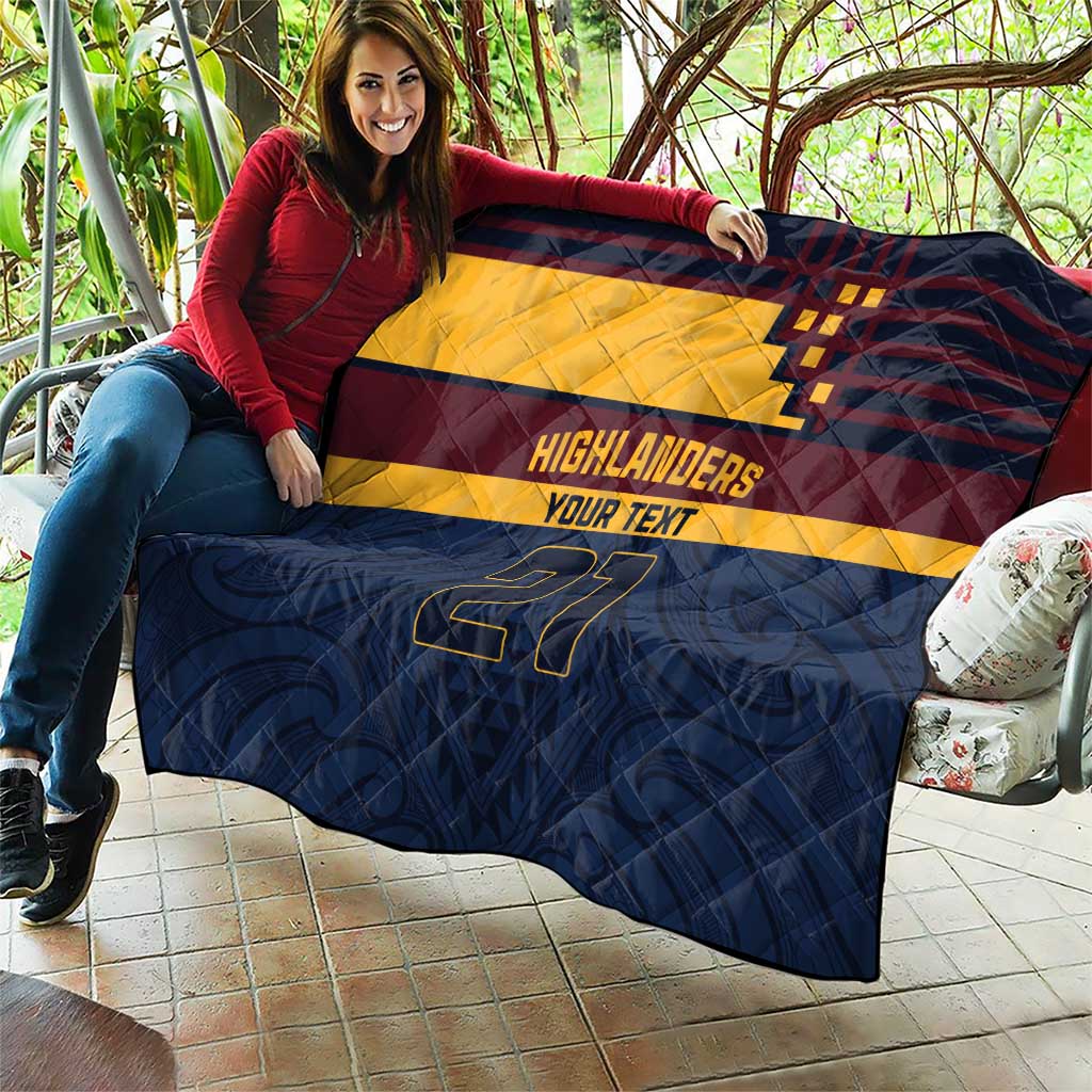 New Zealand Rugby Pacific Custom Quilt Kahupeka Retro 2025 Taniko Motif
