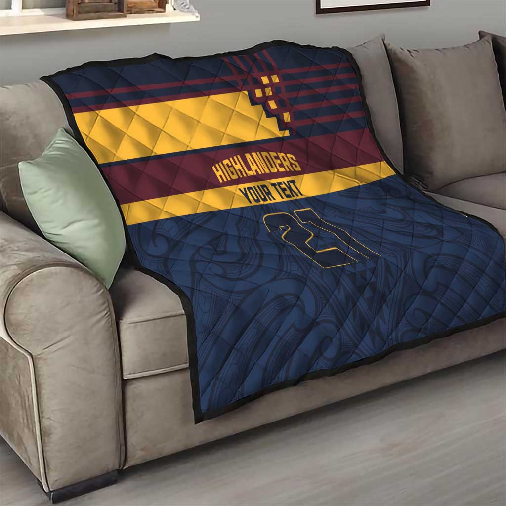 New Zealand Rugby Pacific Custom Quilt Kahupeka Retro 2025 Taniko Motif