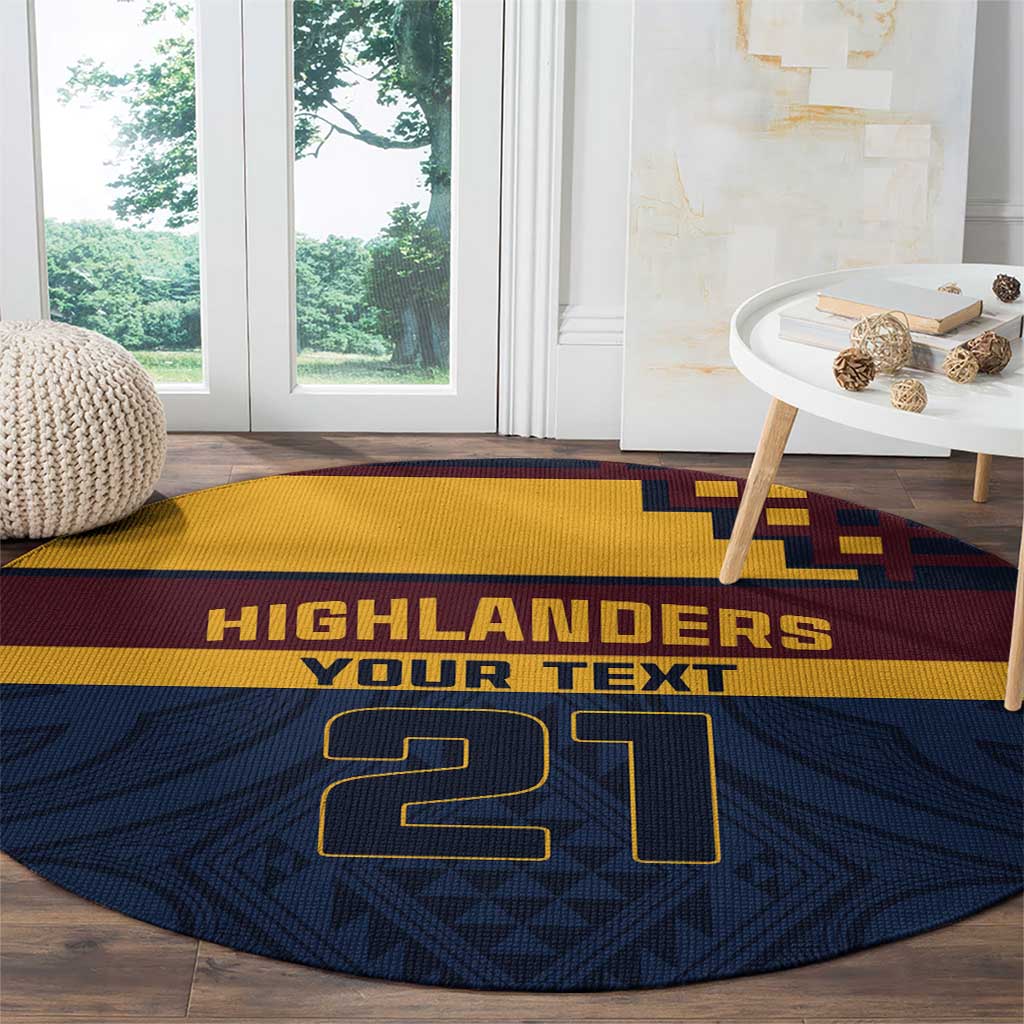 New Zealand Rugby Pacific Custom Round Carpet Kahupeka Retro 2025 Taniko Motif